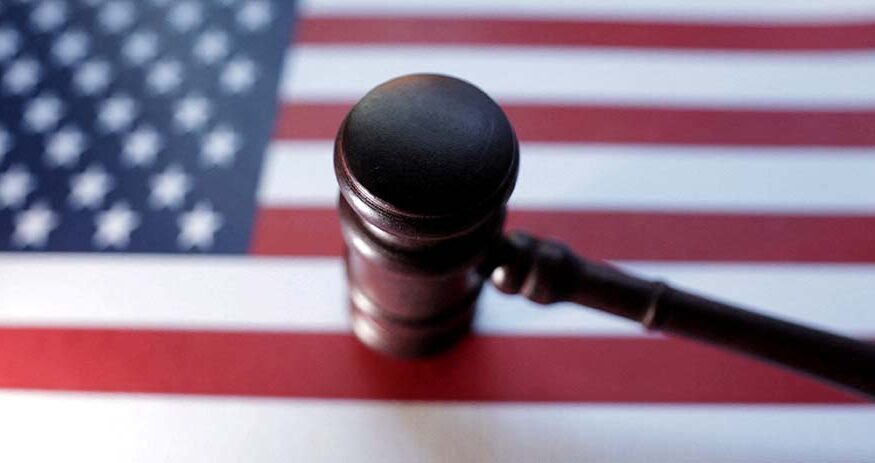 A U.S. flag and Judge gavel