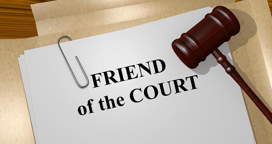 Render illustration of Friend of the Court title on Legal Documents